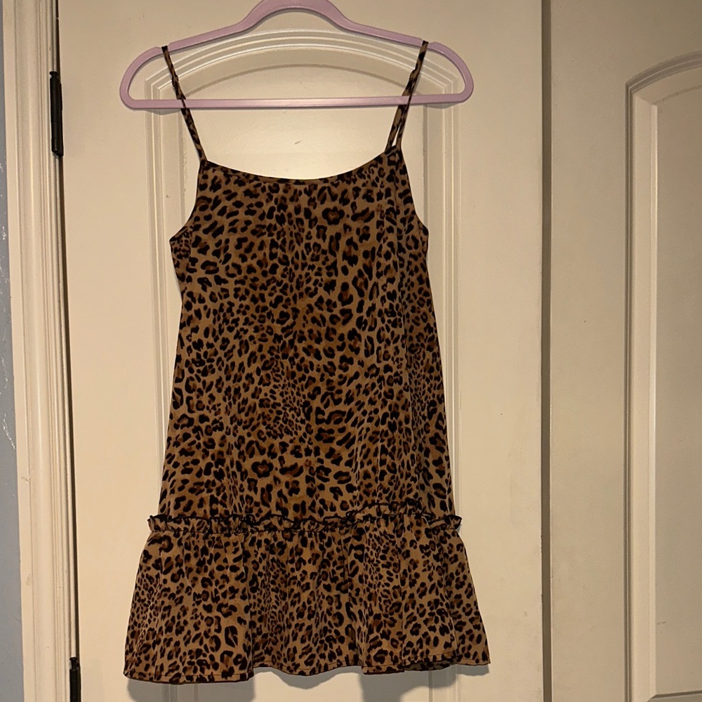 Leopard Print Spaghetti Strap Dress